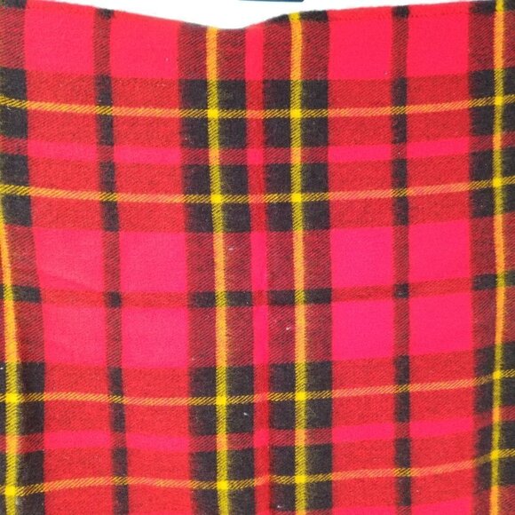 Vintage Faribo Catnapper Plaid Blanket 45" x 50" NWT New NOS Tartan Red Yellow - Picture 6 of 12